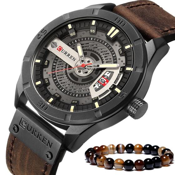 Imagem de Relógio Masculino Curren Cronógrafo + Pulseira Bolinhas