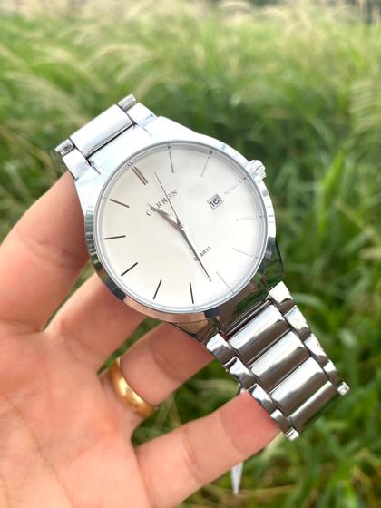 Imagem de - relógio masculino curren pulseira em aço com calendário.