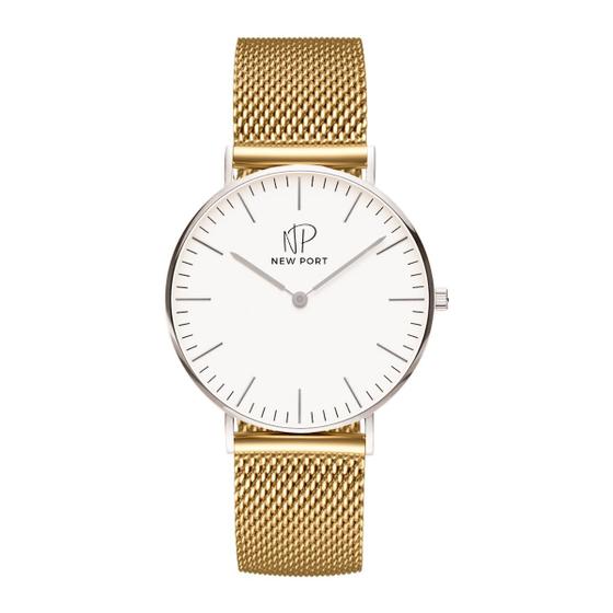 Imagem de Relógio Masculino De Pulso Analógico New Port 40mm Dourado