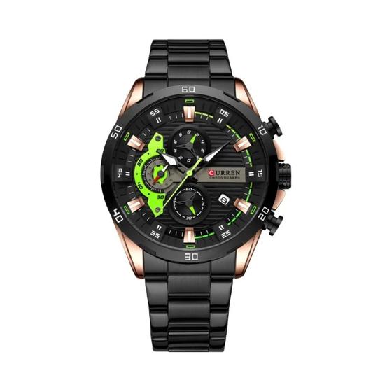 Imagem de Relógio Masculino de Quartzo com Mostrador Luminoso - Cronógrafo Casual em Aço Inoxidável