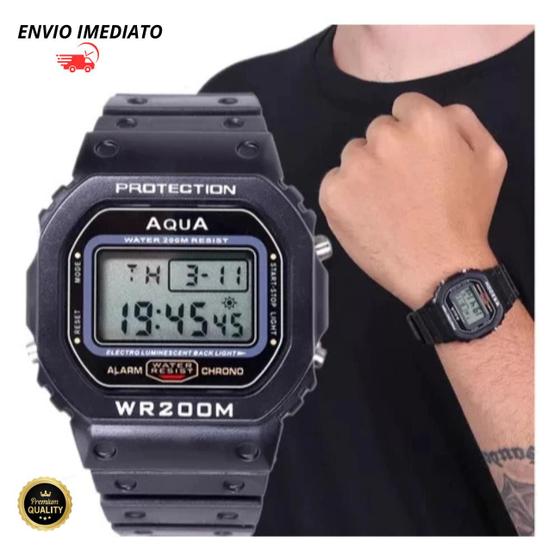 Relógio Masculino Digital Áqua A Prova Dagua Clássico Militar Preto - generica Imagem de Relógio Masculino Digital Áqua A Prova Dagua Clássico Militar Preto