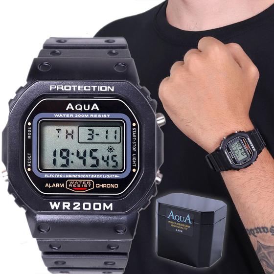 Imagem de Relógio Masculino Digital Aqua GP-519 WR200M G Sport  a Prova Dágua