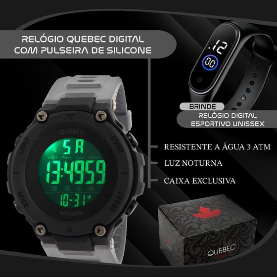 Imagem de Relógio Masculino Digital DG008 - Preto e Cinza  + Relógio M4