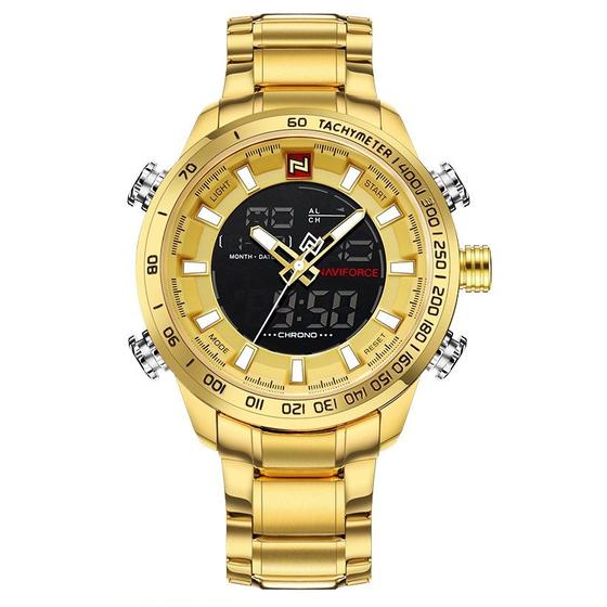 Imagem de Relógio Masculino Dourado Digital Esportivo NAVIFORCE 9093