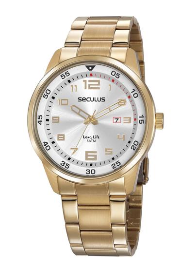 Imagem de Relógio Masculino Dourado em Aço Seculus 20802GPSVDA1