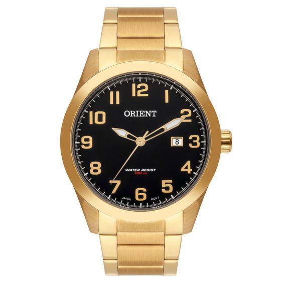 Imagem de Relógio Masculino Dourado Orient com Números MGSS1180 P2KX