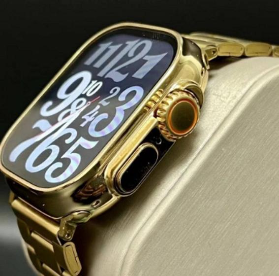 Imagem de Relógio masculino Dourado Smartwatch Ultra 9 Inteligente Dourado Gold - 