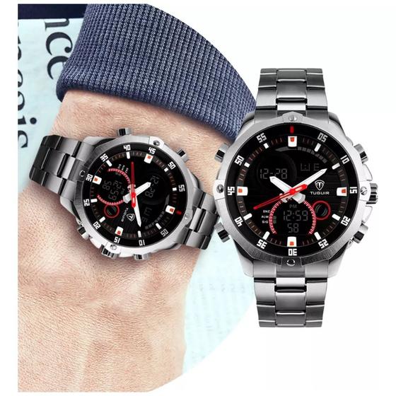 Relógio Masculino Esportivo Digital Original Oferta Prata e Preto Menor preço em Relógio Masculino Esportivo Digital Original Oferta Prata e Preto