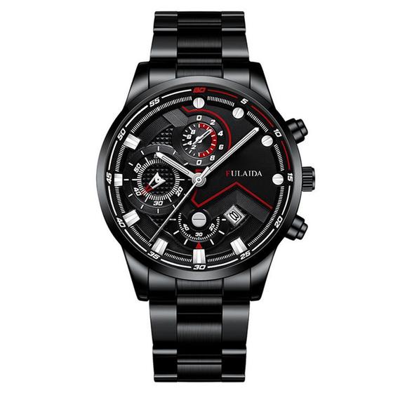 Imagem de Relógio Masculino Fulaida de Aço Inox Quartz 42mm