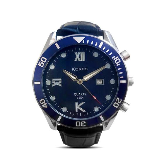 Imagem de Relógio Masculino Luxo Korps 1554 Aviator Pulseira Couro