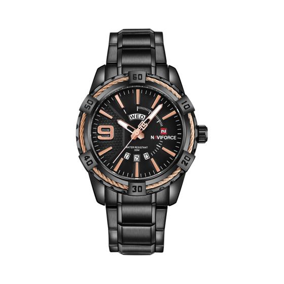Imagem de Relógio Masculino Naviforce de Quartzo - À Prova d'Água com Pulseira de Aço