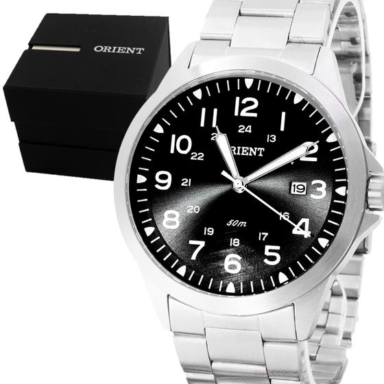 Imagem de Relogio Masculino Orient Analogico Aço Inoxidavel Prata Calendario Social Original Resistente a Agua 1 Ano de Garantia RO1380P2SXX