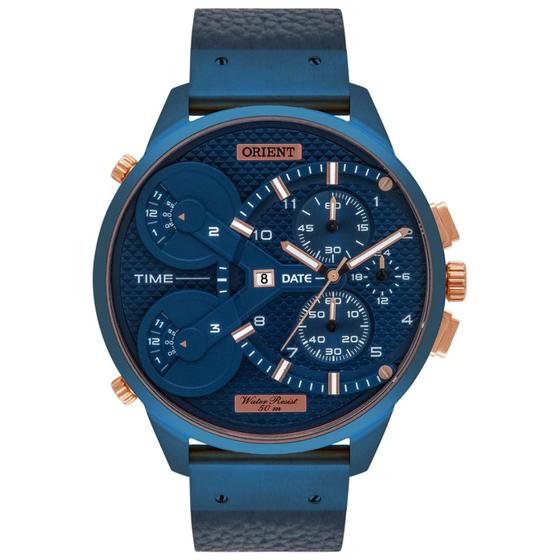 Imagem de Relógio Masculino Orient Azul Pulseira Couro MASCT001 D2SX