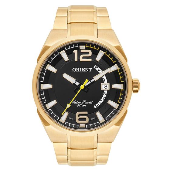 Imagem de Relogio Masculino Orient Dourado Com Data MGSS1159 P2KX