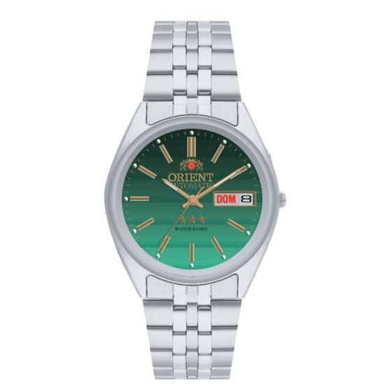 Imagem de Relógio Masculino Orient Prata e Verde 3 Estrelas Automático