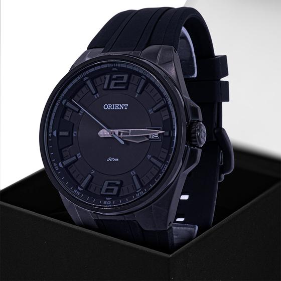 Imagem de Relógio Masculino Orient Preto Silicone Sport Original Prova D'água Garantia 1 ano 