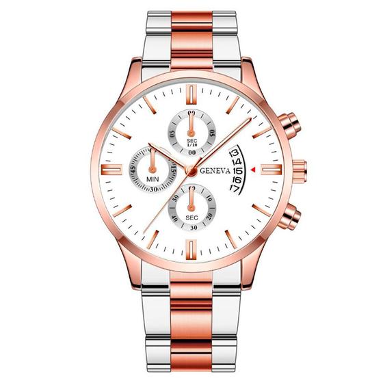 Imagem de Relógio Masculino Original Geneva Quartzo Rose Branco