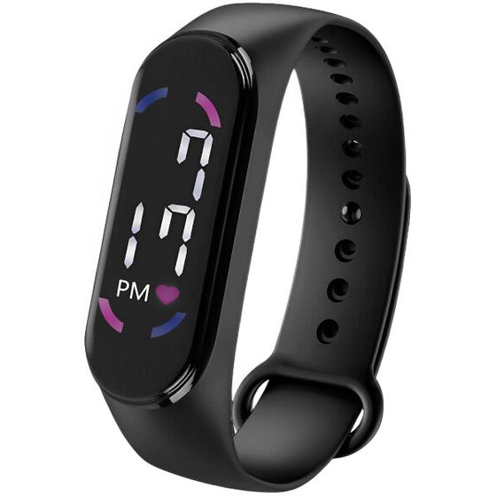 Imagem de Relógio Masculino Preto Feminino Unissex Pulseira Preta Borracha Alta Qualidade Material Resistente Linha Premium Luxo