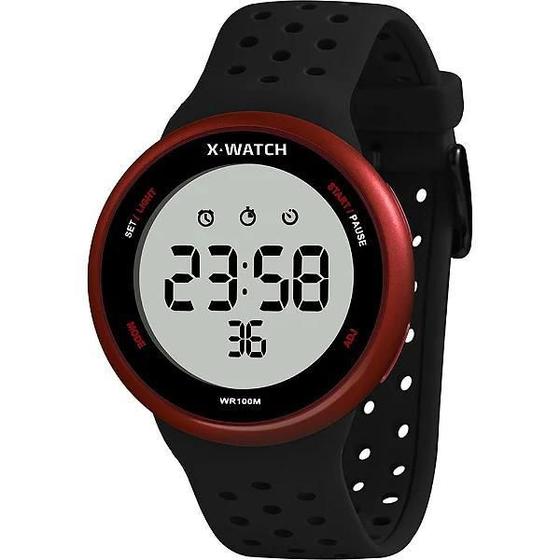 Imagem de Relógio Masculino Preto Vermelho Digital Silicone X-Watch+