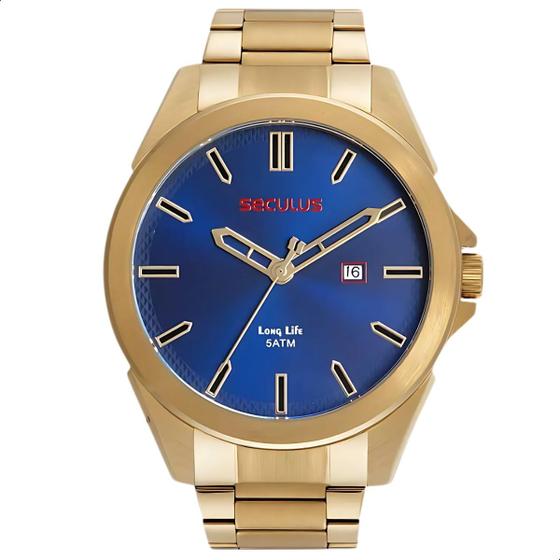 Imagem de Relógio Masculino Seculus Analógico Dourado Prova D'Água 44126GPSVDA2