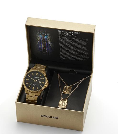 Imagem de Relógio Masculino Seculus Dourado - Analógico 41mm