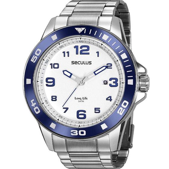 Relógio Masculino Seculus Long Life Analógico Prata 20853G0SVNA2 Menor preço em Relógio Masculino Seculus Long Life Analógico Prata 20853G0SVNA2
