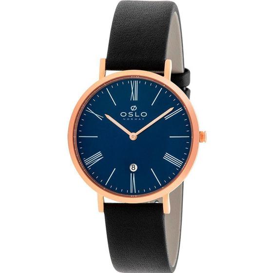 Imagem de Relógio Masculino Slim Rose Oslo Vidro Safira Mostrador Azul