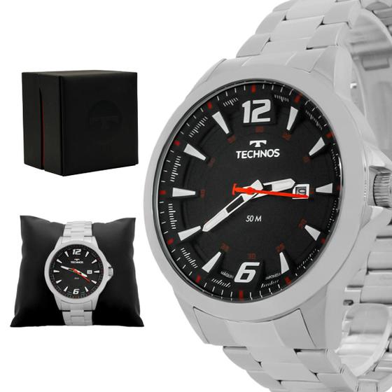 Imagem de Relogio Masculino Technos Analogico Aço Inoxidavel Prata Racer Sport Original Resistente a Agua 1 Ano de Garantia RT2117LCYS1R