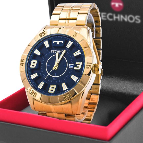 Relógio Masculino Technos Racer Dourado Original Prova D'água Garantia de 1 ano Menor preço em Relógio Masculino Technos Racer Dourado Original Prova D'água Garantia de 1 ano