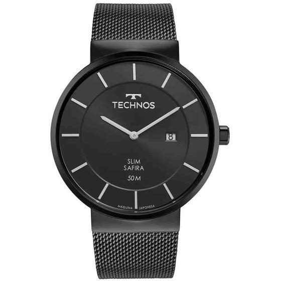 Relógio Masculino Technos Slim Preto Gm15Ap/1P Menor preço em Relógio Masculino Technos Slim Preto Gm15Ap/1P