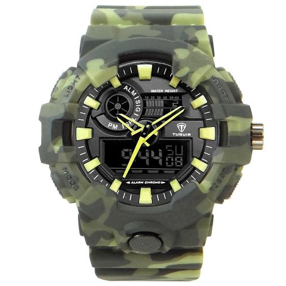 Imagem de Relógio Masculino Tuguir AnaDigi TG3J8007 Verde e Camuflado