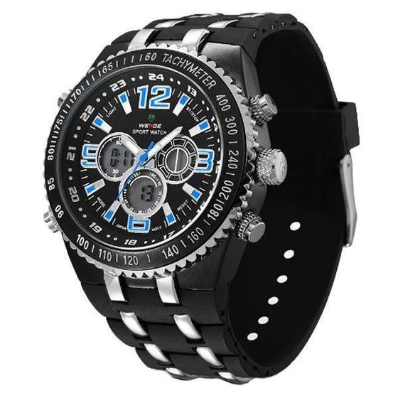 Imagem de Relógio Masculino Weide Anadigi WH-1107 Preto e Azul