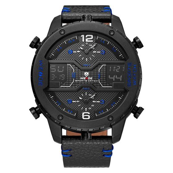 Imagem de Relógio Masculino Weide AnaDigi WH6401B Preto e Azul