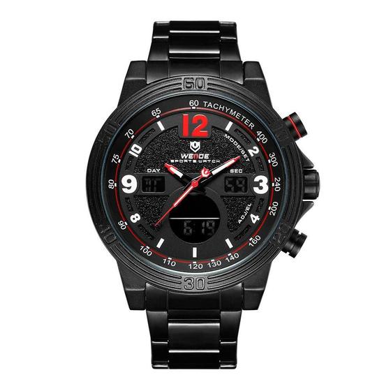 Imagem de Relógio Masculino Weide Anadigi Wh6908B - Preto E Vermelho