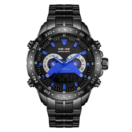 Imagem de Relógio Masculino Weide AnaDigi WH8501B Preto e Azul