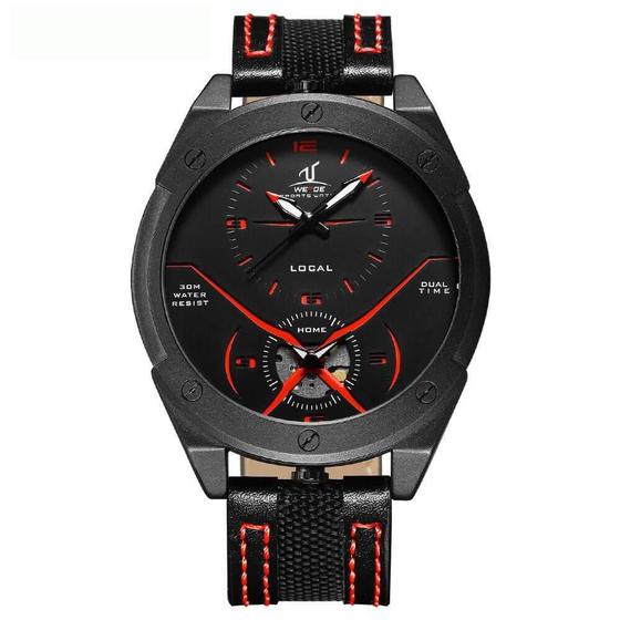 Imagem de Relógio Masculino Weide Analógico Uv-1703 - Preto E Vermelho