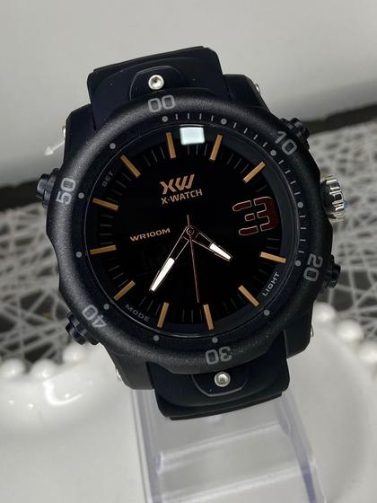 Imagem de Relógio masculino x-watch preto pulseira borracha