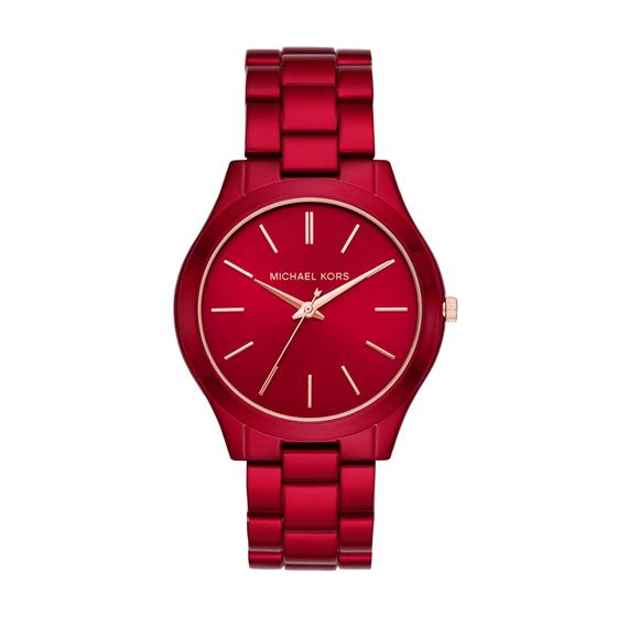 Imagem de Relógio Michael Kors Slim Runway MK3895 vermelho para mulheres