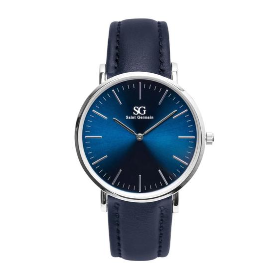 Imagem de Relógio Minimalista Azul Pulseira de Couro Riverdale Blue Silver 40mm