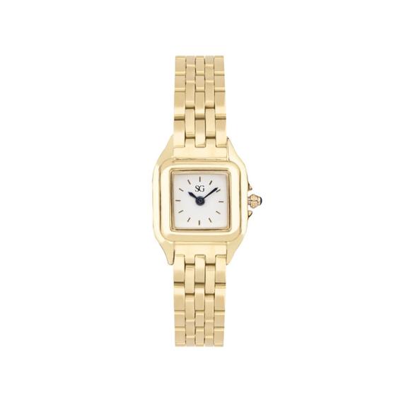 Imagem de Relógio Minimalista Quadrado Dourado Feminino Boxy Gold Saint Germain