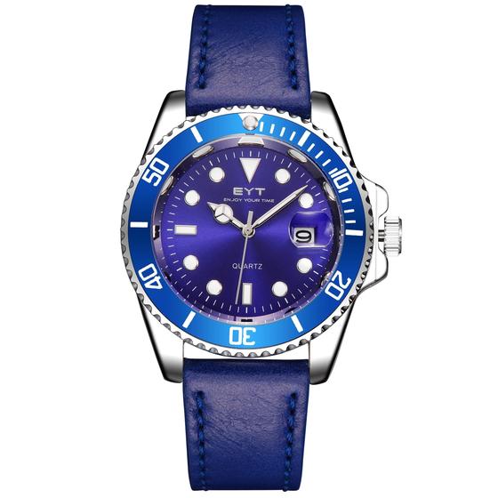 Imagem de Relógio mod s3961g caixa prata, bezel azul, mostrador azul, pulseira azul