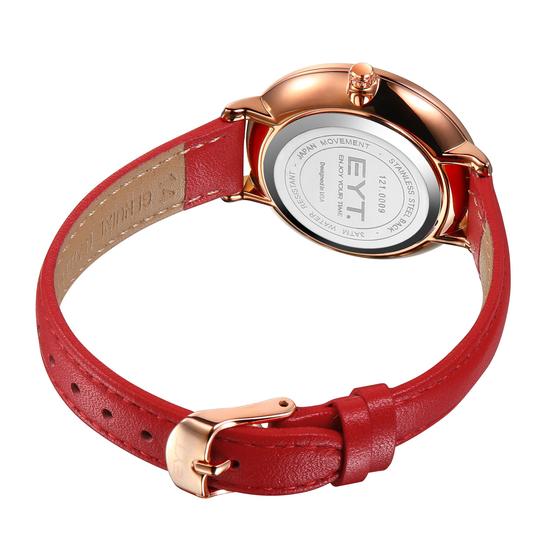 Imagem de Relógio mod s6606l caixa ouro rosa, mostrador vermelho, pulseira vermelha