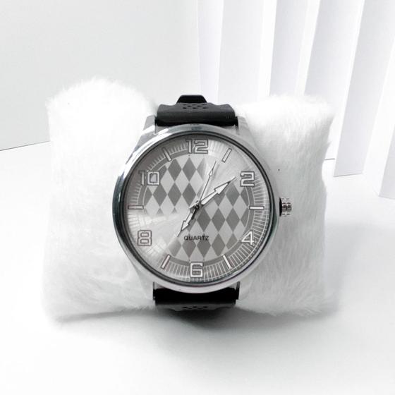 Imagem de Relógio moderno modelo losango masculino pulseira em silicone