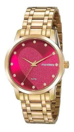 Imagem de Relogio Mondaine Fem.Dourado Fundo Uva  99486LPMKDE1