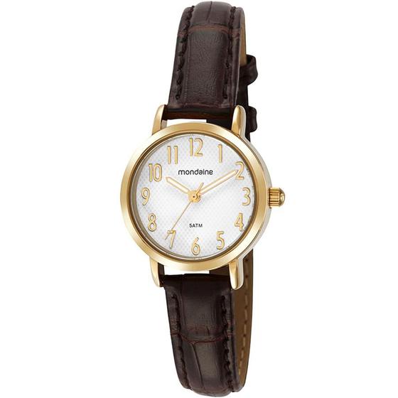 Imagem de Relógio MONDAINE feminino dourado couro 99585LPMVDH2