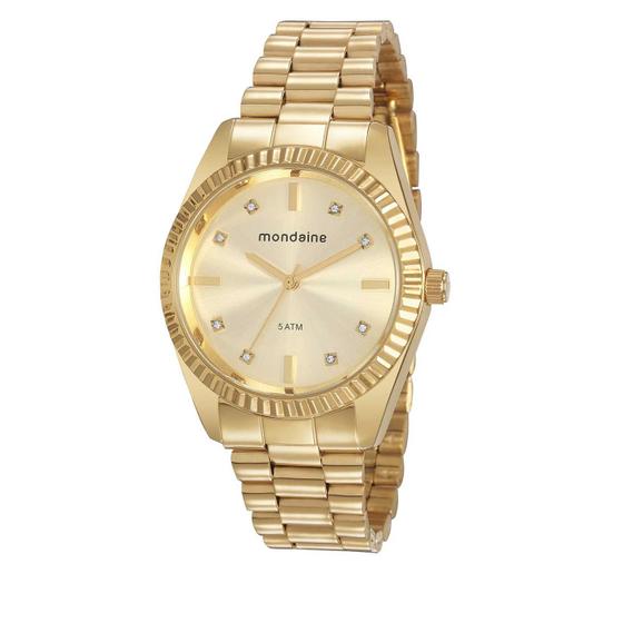 Imagem de Relogio Mondaine Feminino dourado grande 76768LPMVDE2