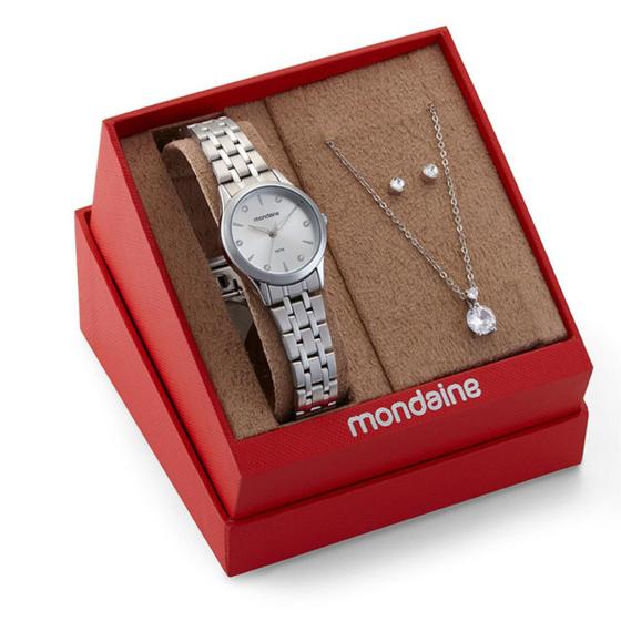 Relógio Mondaine Feminino Prata KIT 32610L0MKNE2K1 Menor preço em Relógio Mondaine Feminino Prata KIT 32610L0MKNE2K1