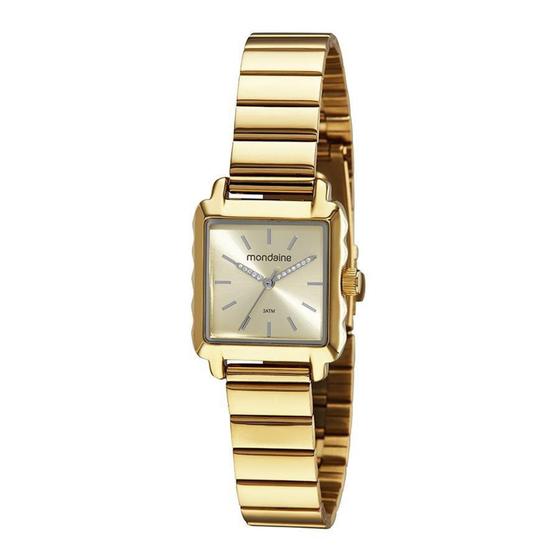 Imagem de Relogio Mondaine Feminino Ref: 32218lpmvde1 Retangular Dourado