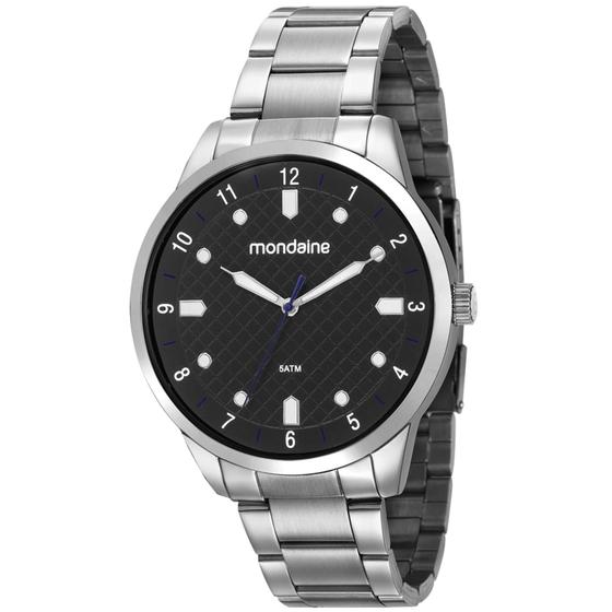 Imagem de Relógio Mondaine Masculino 53599G0MVNE1 Visor Preto Prata