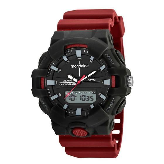 Imagem de Relógio Mondaine Masculino Anadig 85009G0Mvnp2 Pretovermelho